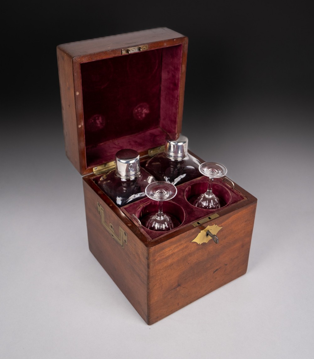 Joseph Angell I Georgian Sterling Silver Decanter & Glass Set, 1827. View II