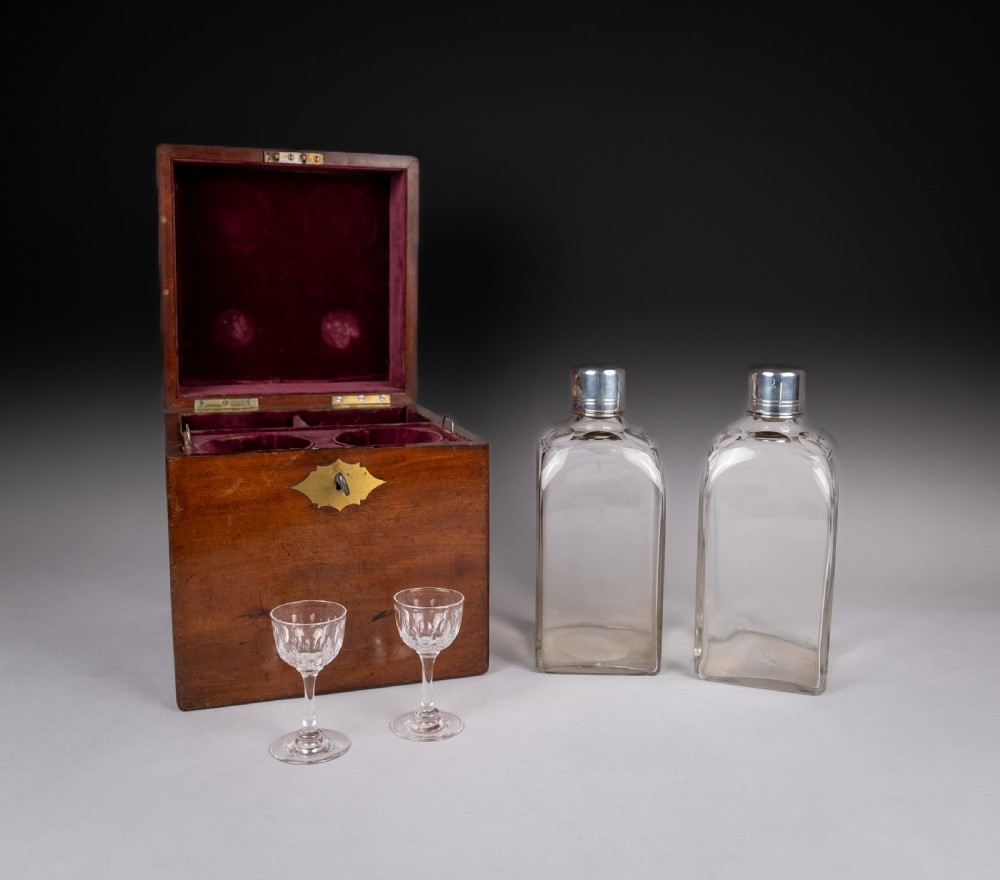 Joseph Angell I Georgian Sterling Silver Decanter & Glass Set, 1827. View III