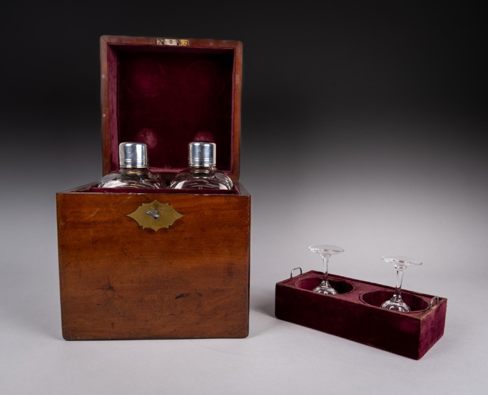 Joseph Angell I Georgian Sterling Silver Decanter & Glass Set, 1827. View VI