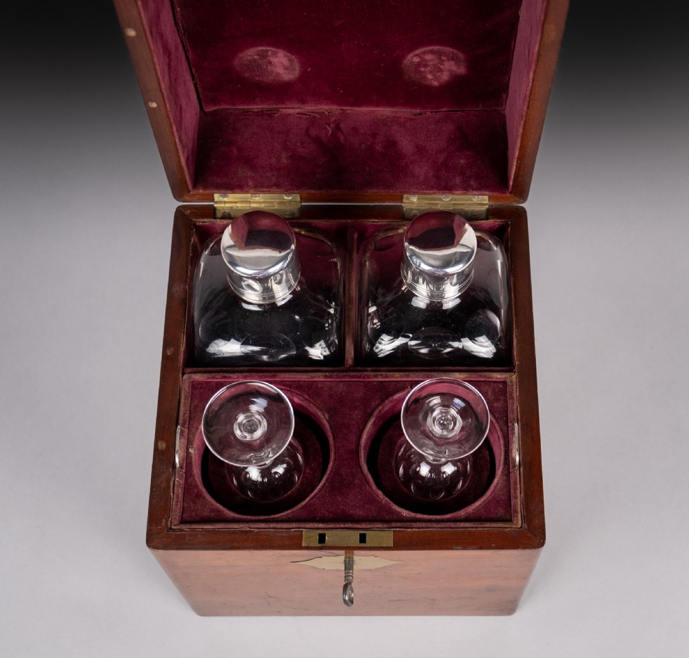 Joseph Angell I Georgian Sterling Silver Decanter & Glass Set, 1827. View VII