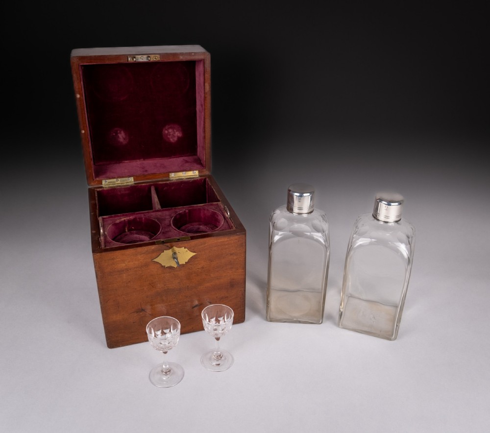 Joseph Angell I Georgian Sterling Silver Decanter & Glass Set, 1827. View IX