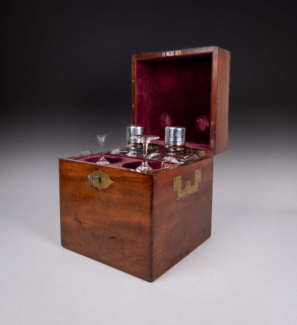 Joseph Angell I Georgian Sterling Silver Decanter & Glass Set, 1827. View X