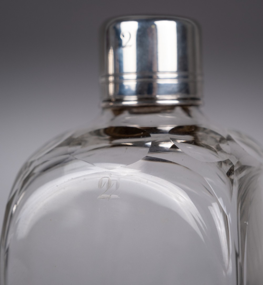 Joseph Angell I Georgian Sterling Silver Decanter & Glass Set, 1827. View XVII