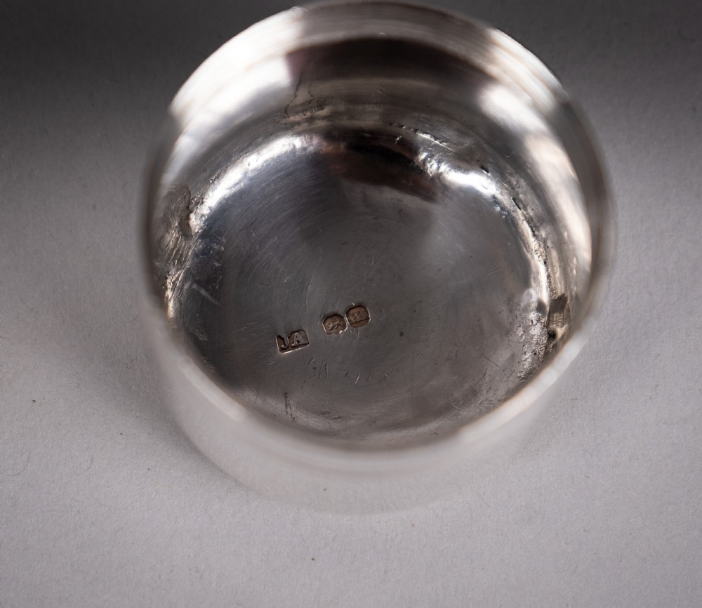 Joseph Angell I Georgian Sterling Silver Decanter & Glass Set, 1827. View XX