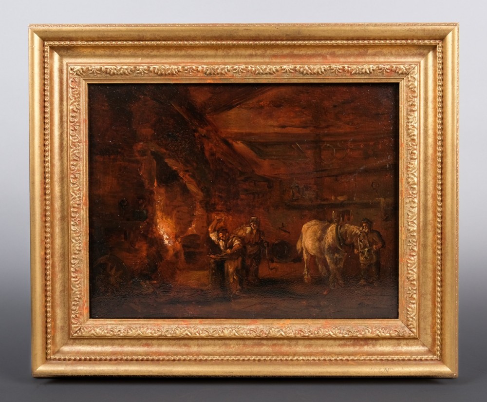 John Jospeh Barker Of Bath (1824-1904) - 'The Shoeing Forge'. View V