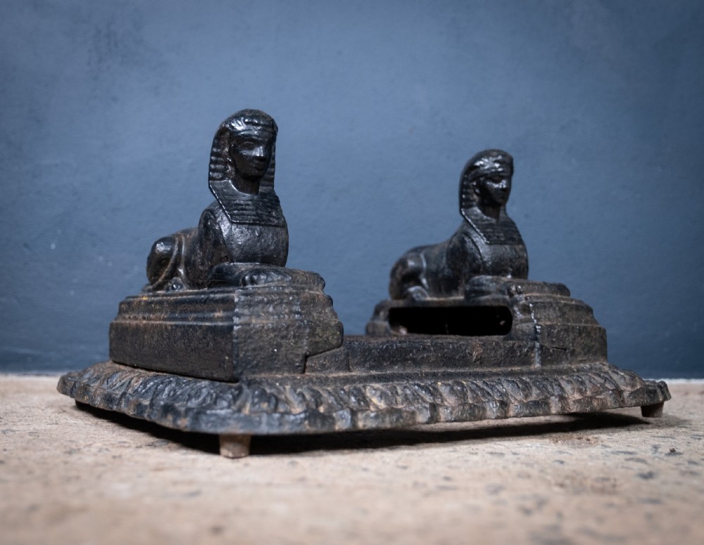 Cast Iron Egyptian Revival Sphinx Boot Scraper by Archibald Kenrick & Sons, c.1820 View III