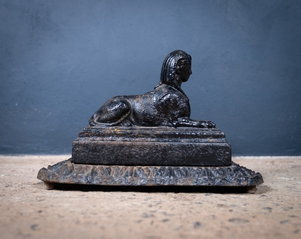 Cast Iron Egyptian Revival Sphinx Boot Scraper by Archibald Kenrick & Sons, c.1820 View V