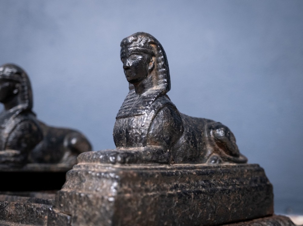 Cast Iron Egyptian Revival Sphinx Boot Scraper by Archibald Kenrick & Sons, c.1820 View VIII