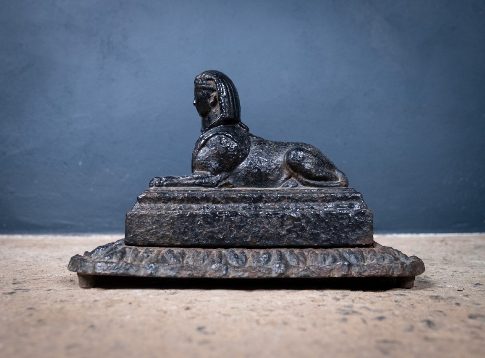 Cast Iron Egyptian Revival Sphinx Boot Scraper by Archibald Kenrick & Sons, c.1820 View IX