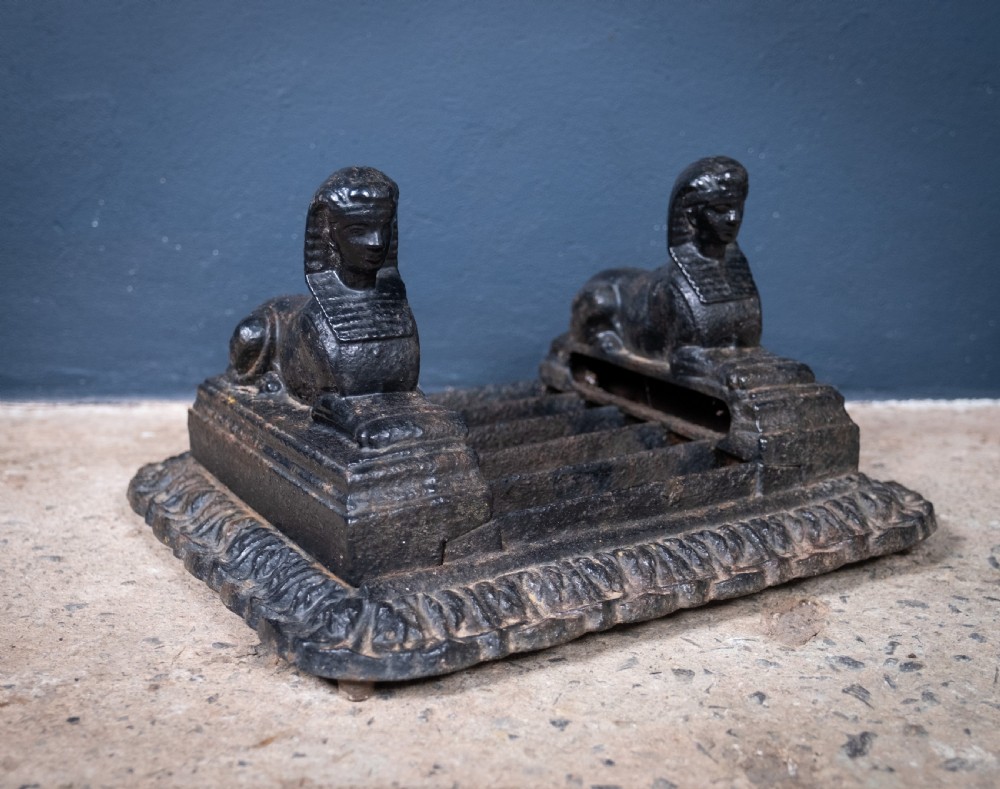 Cast Iron Egyptian Revival Sphinx Boot Scraper by Archibald Kenrick & Sons, c.1820 View X