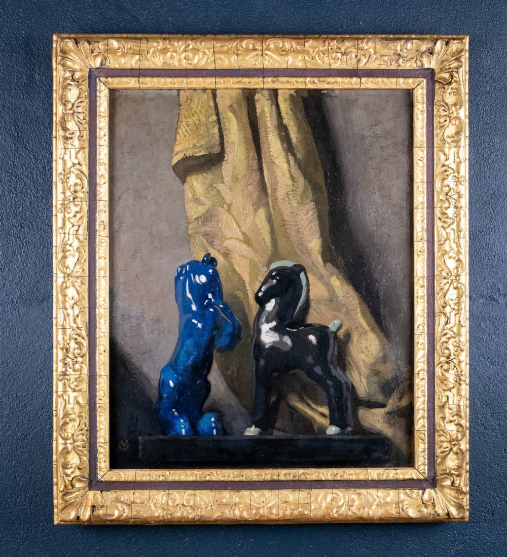 Attributed to Virgilio Costantini (1882-1924) - Ceramic Horses. Oil On Board. View II