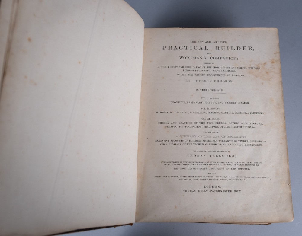 1848 The New And Improved Practical Builder by Peter Nicholson. Book.  View X