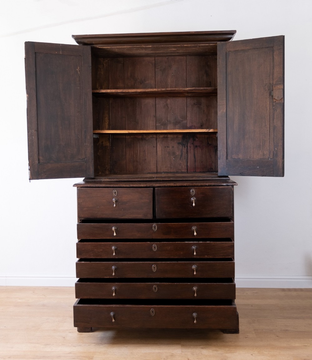Georgian Oak Bookcase Cupboard, c.1800 View II