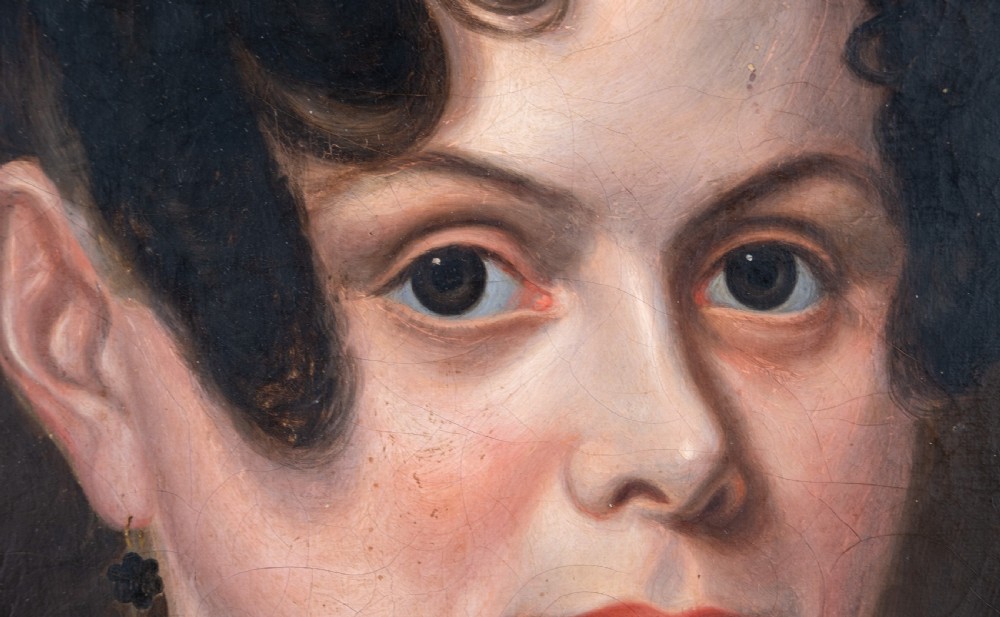 Large 19th Century Portrait Of A Lady - Oil On Canvas. View V