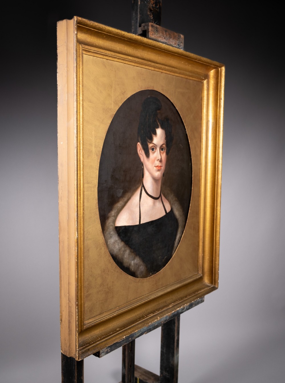 Large 19th Century Portrait Of A Lady - Oil On Canvas. View VII
