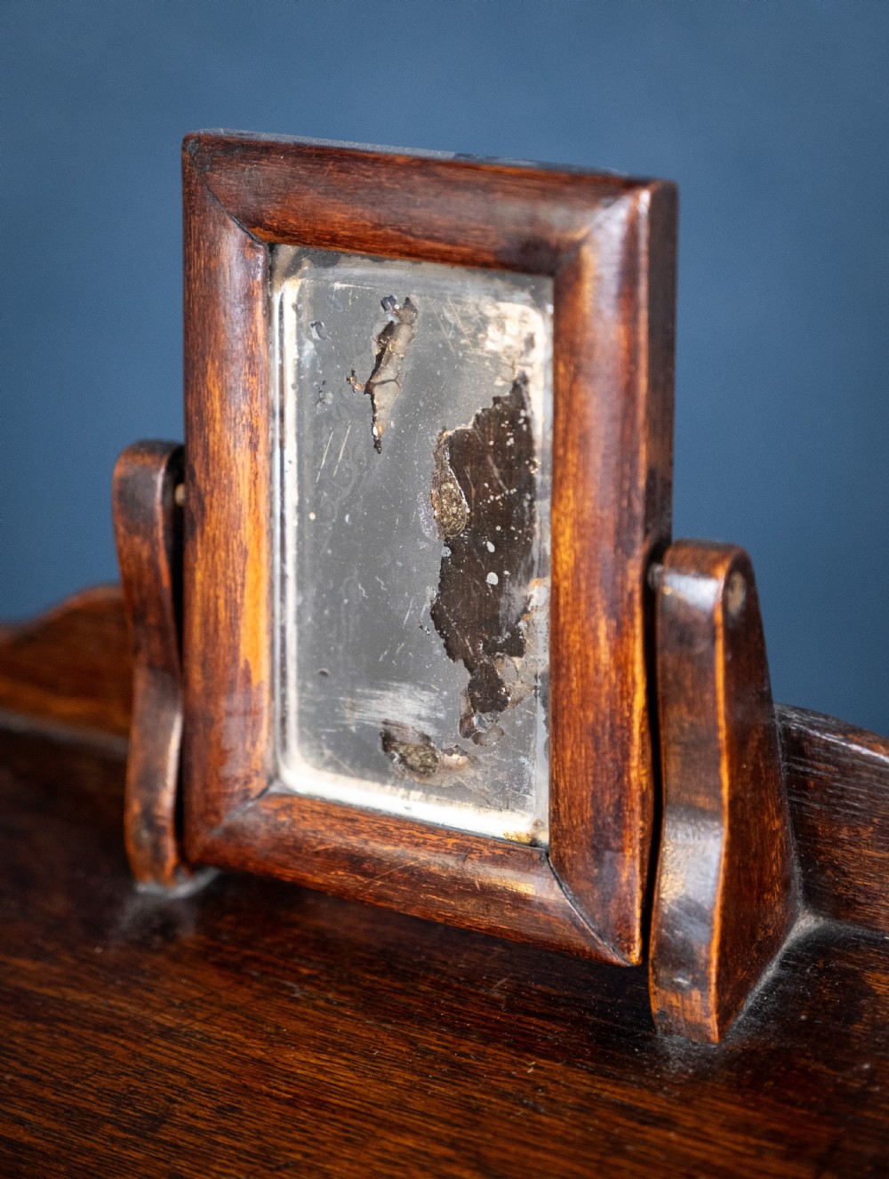 Miniature Early 19th Century Oak Chest Of Drawers With Swing Mirror View VII