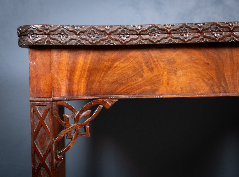 19th Century Mahogany Chinese Chippendale Style Card Table View III