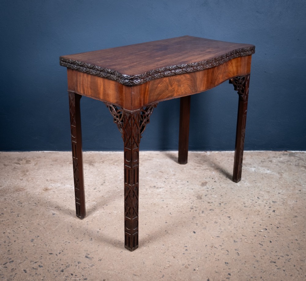 19th Century Mahogany Chinese Chippendale Style Card Table View VII