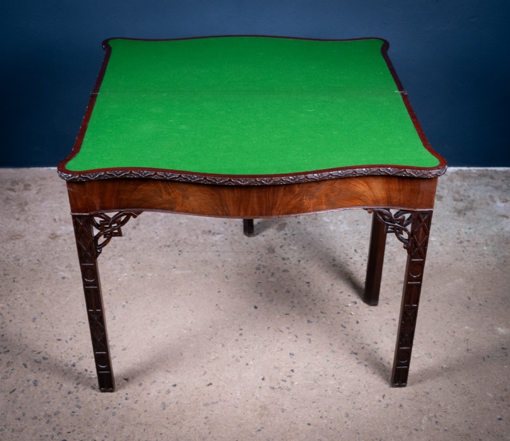 19th Century Mahogany Chinese Chippendale Style Card Table View XII