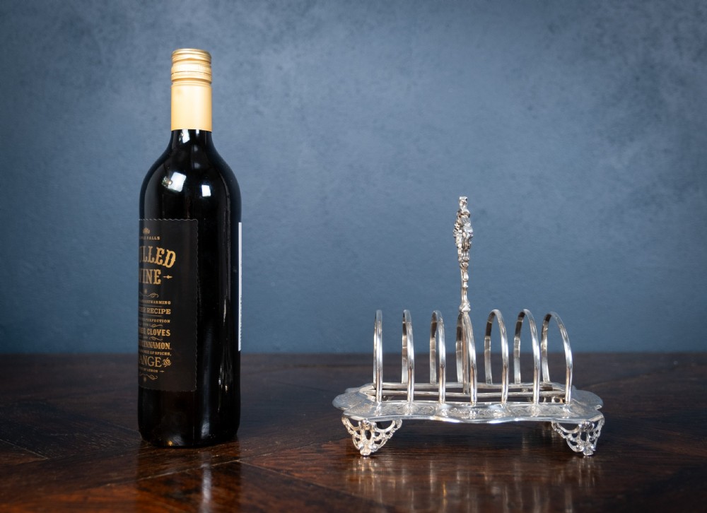Large Sterling Silver Toast Rack by John Evans II, London, 1848 View VII