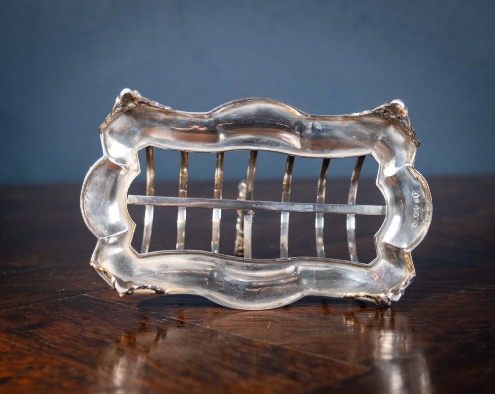 Large Sterling Silver Toast Rack by John Evans II, London, 1848 View VIII