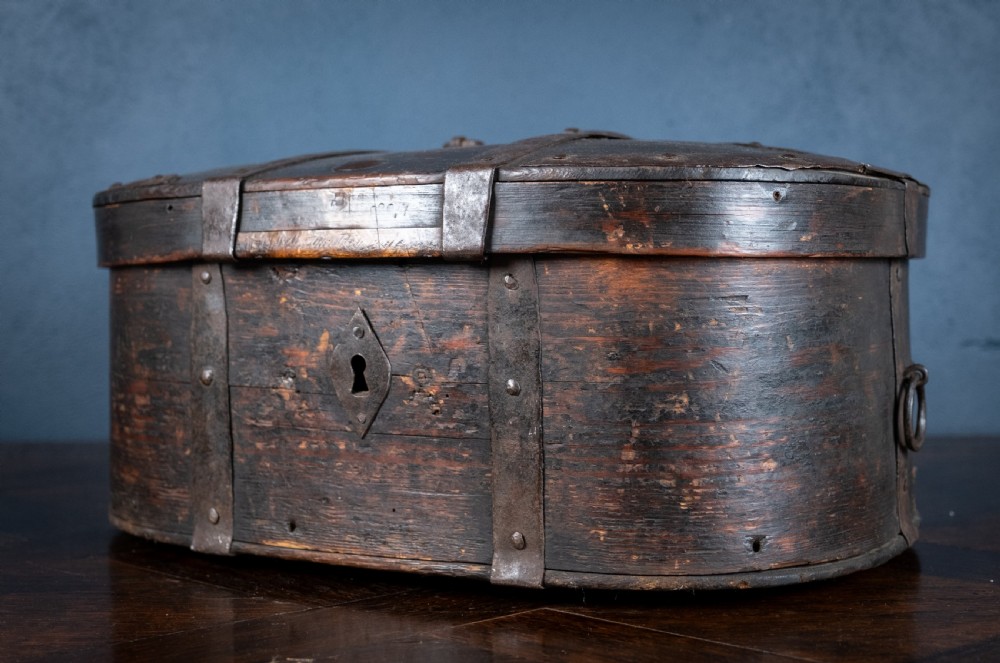 18th Century Swedish Bentwood Iron Bound Travel Box View IV