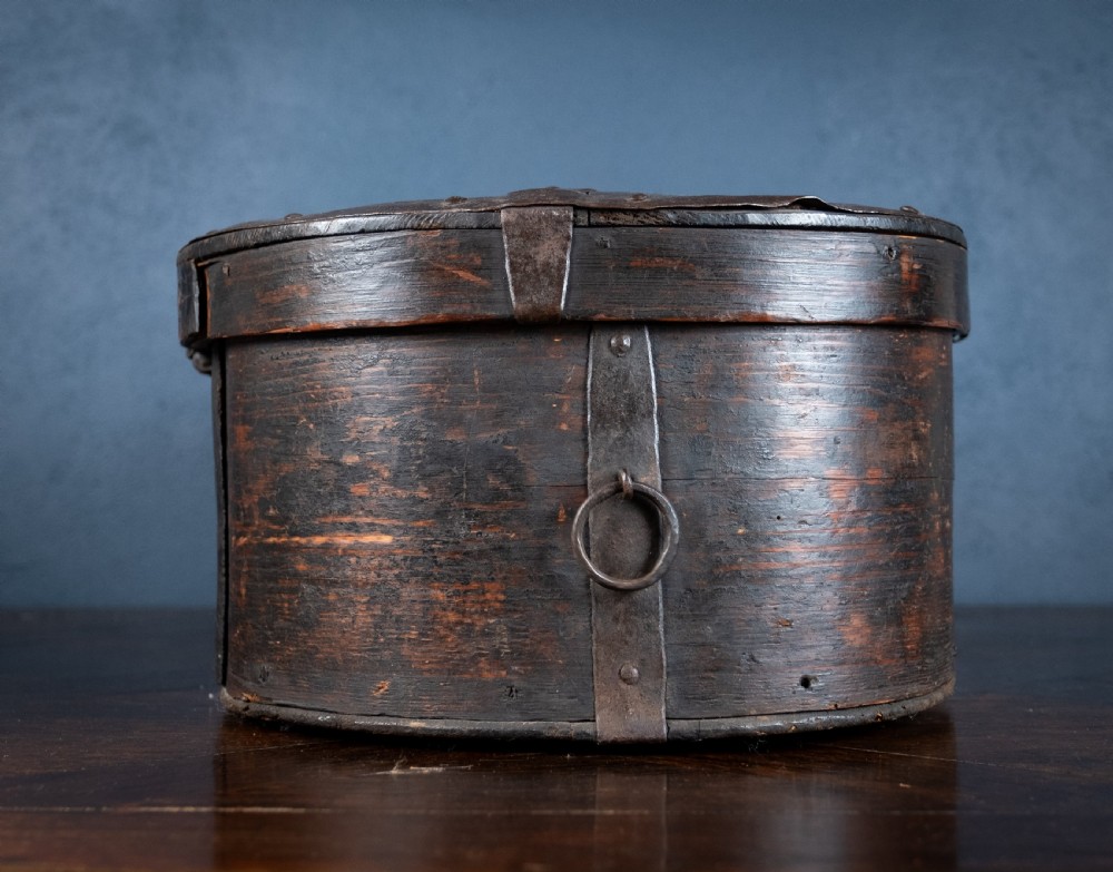 18th Century Swedish Bentwood Iron Bound Travel Box View VI
