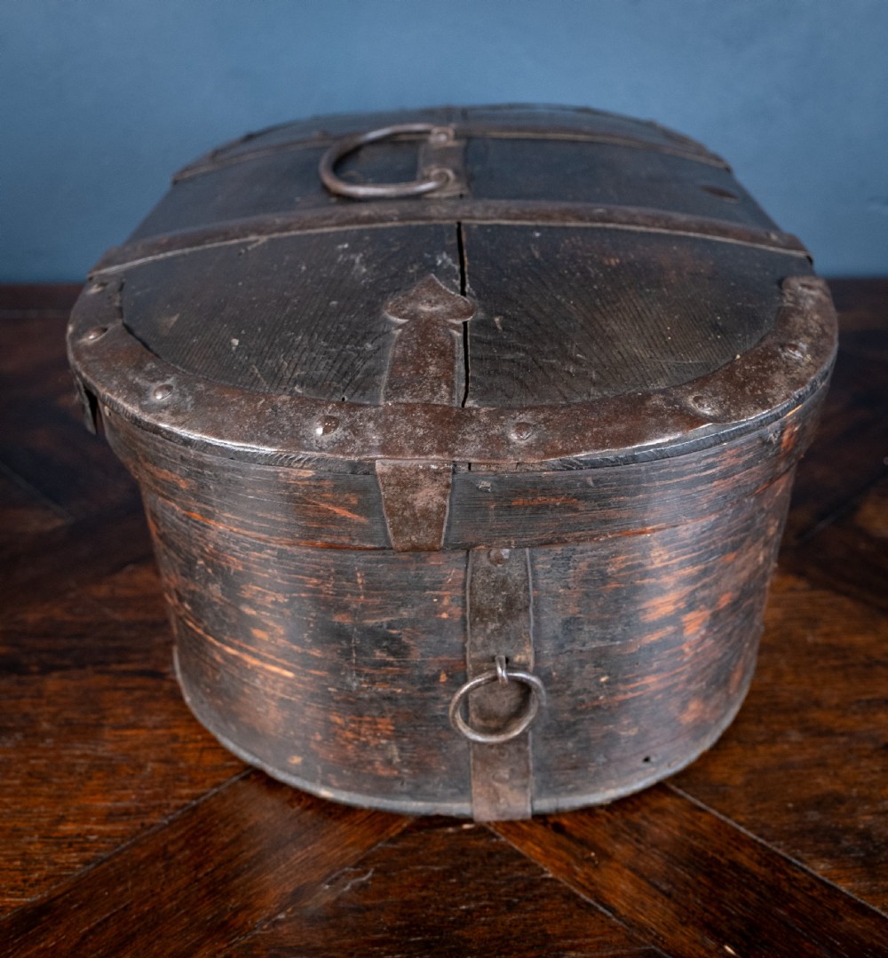 18th Century Swedish Bentwood Iron Bound Travel Box View VII