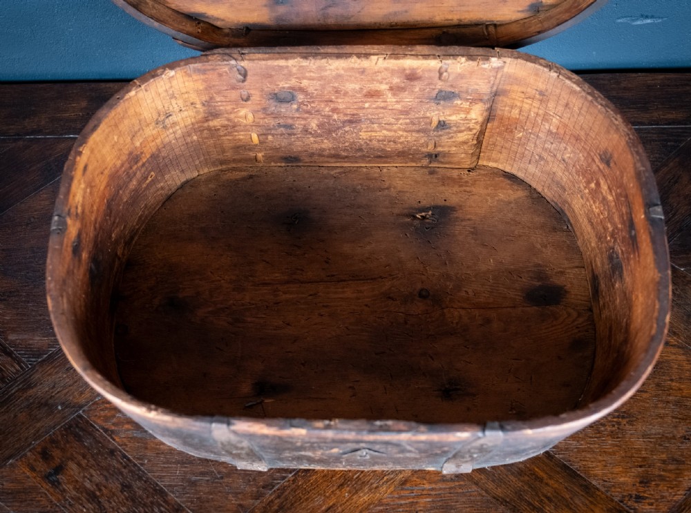 18th Century Swedish Bentwood Iron Bound Travel Box View XI