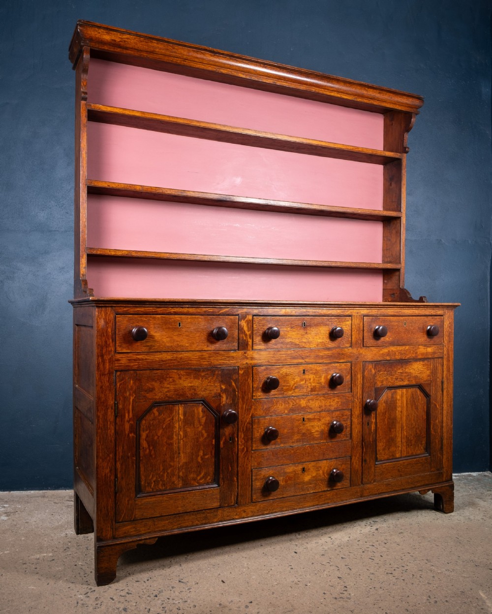 19th Century Welsh Oak Dresser & Rack View II