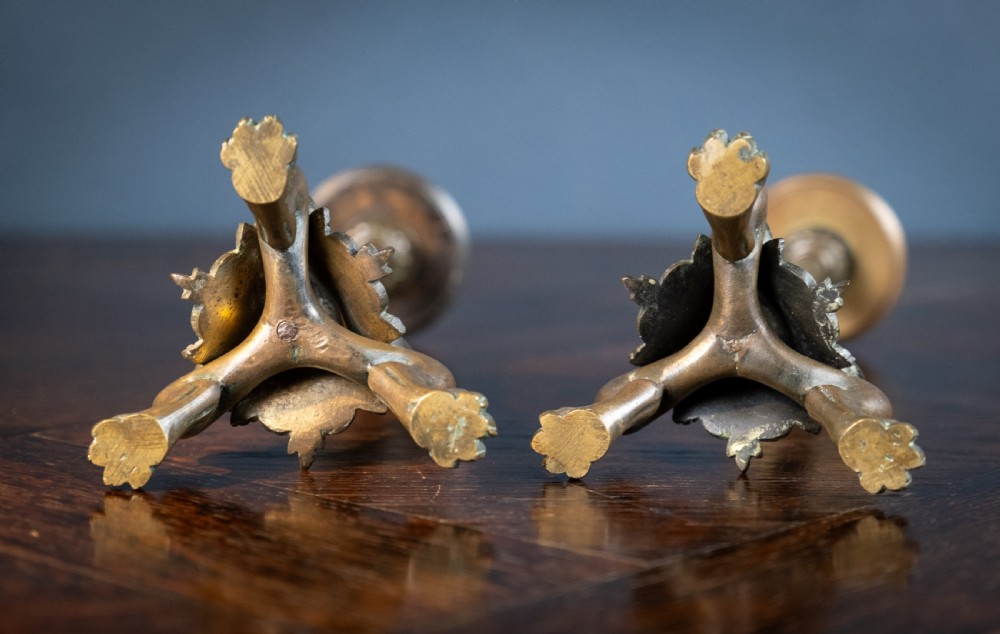Bronze French Empire Lion Paw Candlesticks View VIII
