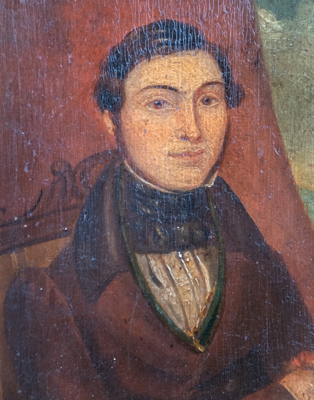 18th Century Portrait Of A Gentleman. English School. Oil On Panel. View III
