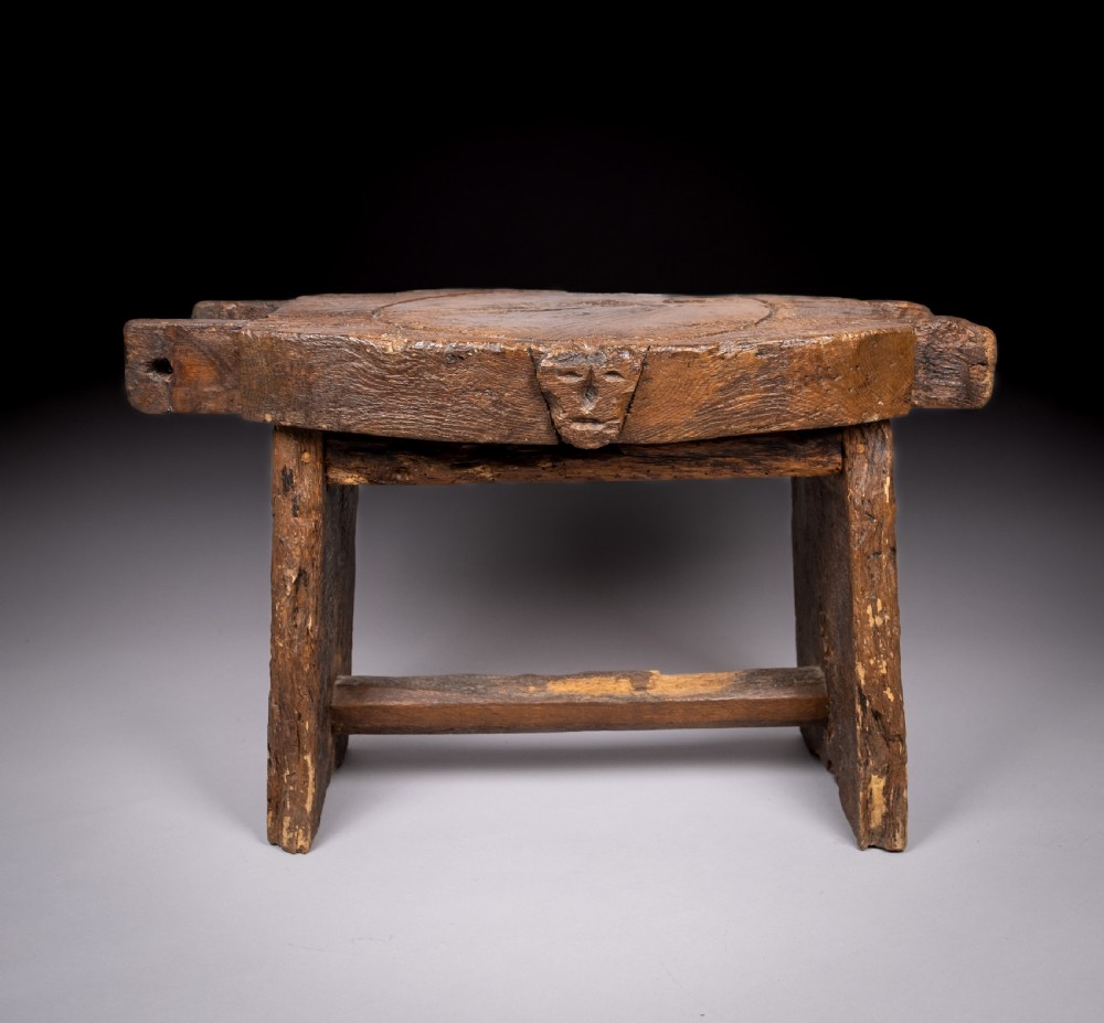 18th Century Elm Cheese Press Table
