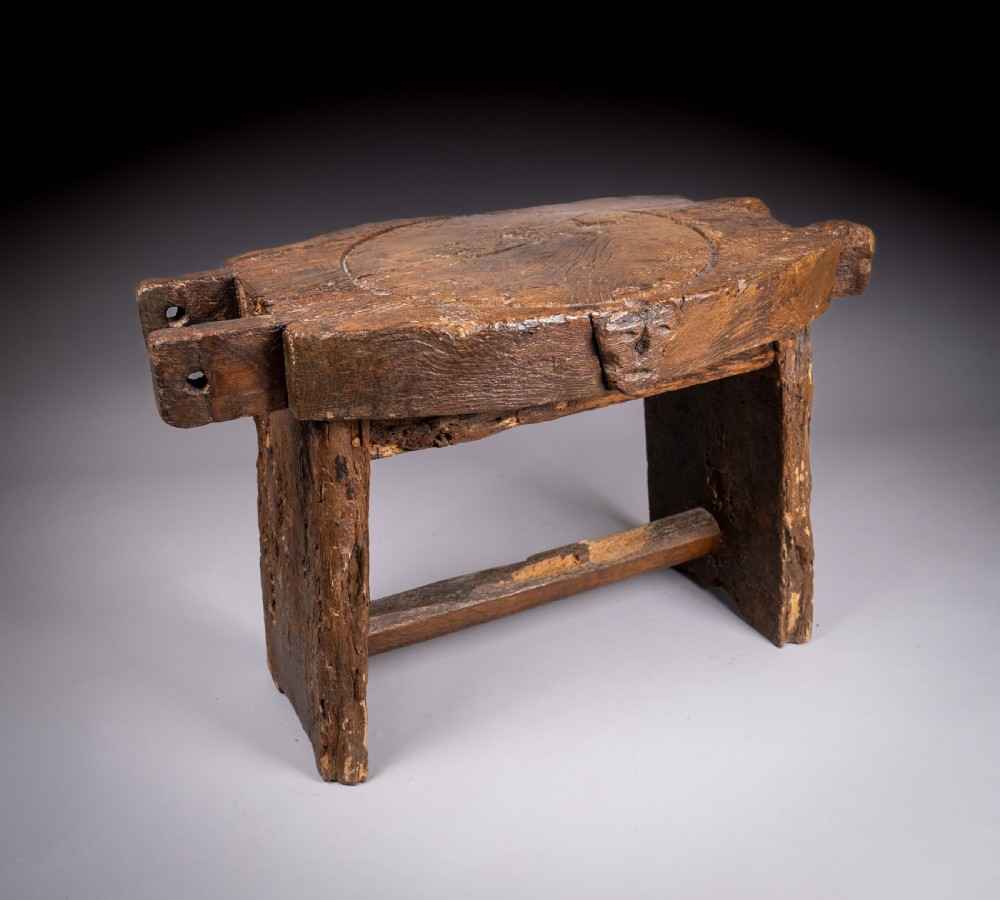 18th Century Elm Cheese Press Table View II