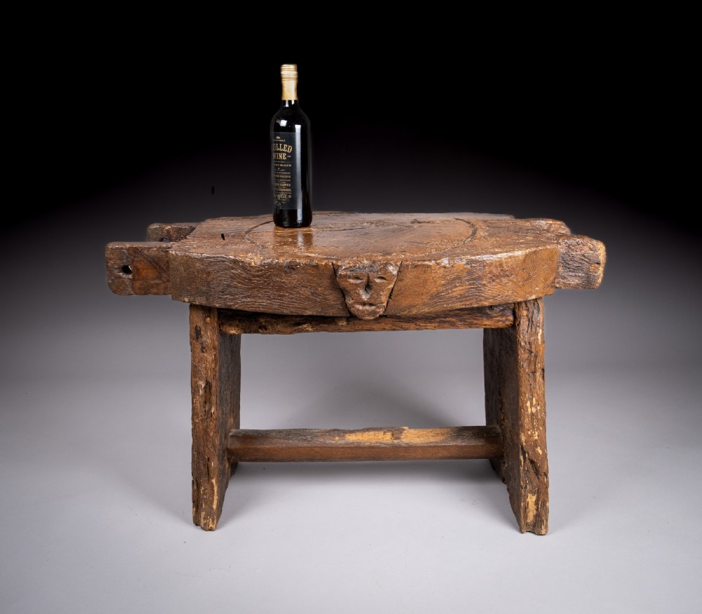 18th Century Elm Cheese Press Table View III