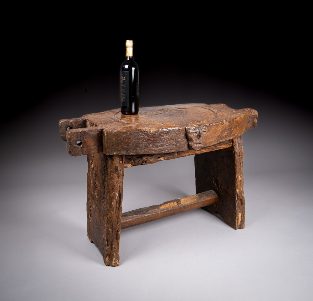 18th Century Elm Cheese Press Table View IV