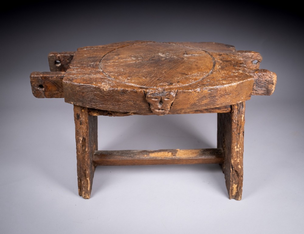 18th Century Elm Cheese Press Table View V