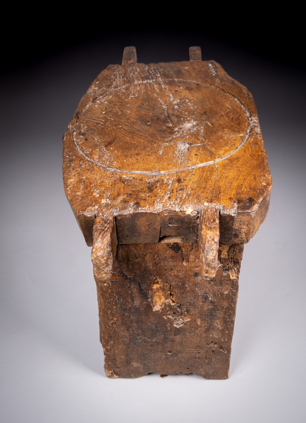 18th Century Elm Cheese Press Table View XVII