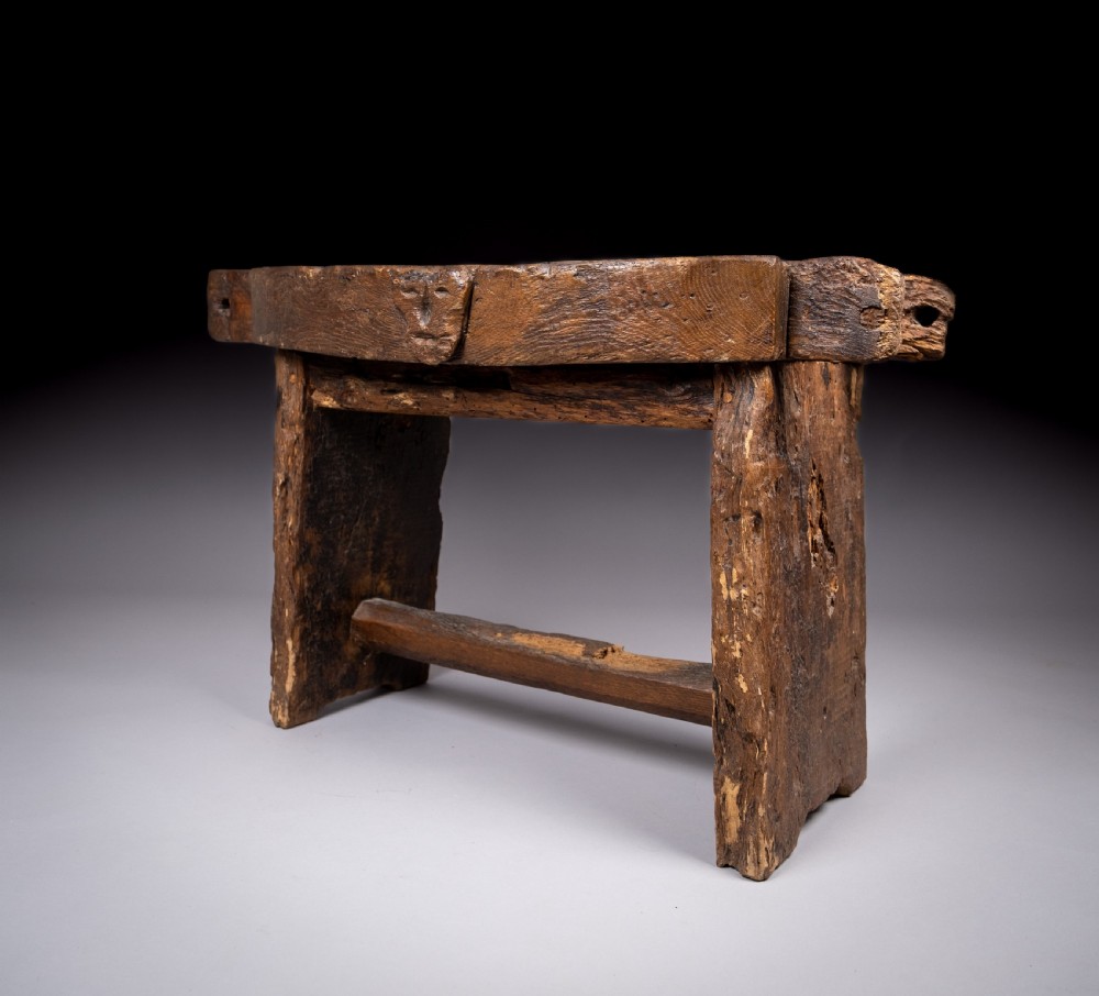 18th Century Elm Cheese Press Table View XVIII