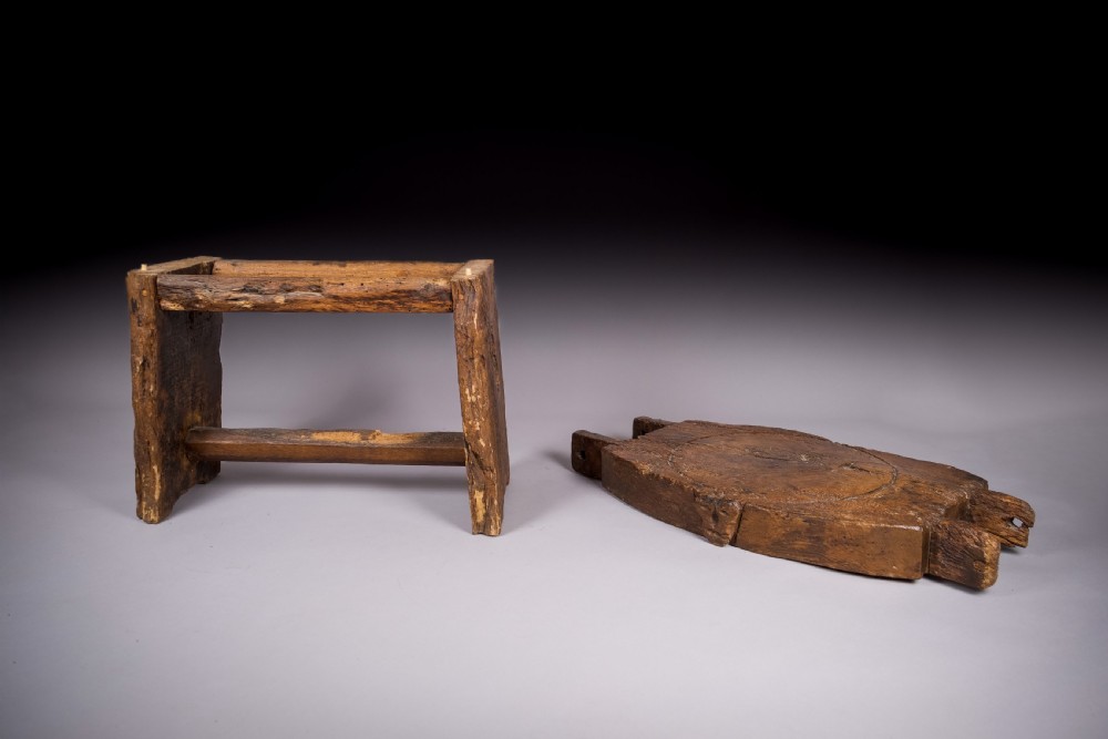 18th Century Elm Cheese Press Table View XIX