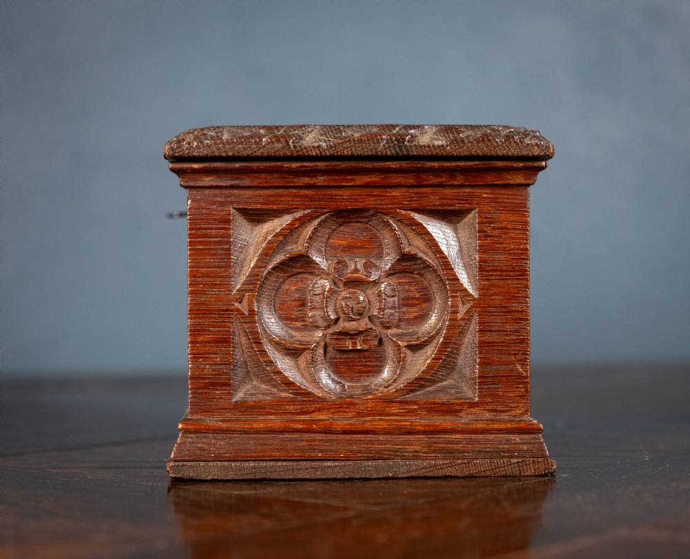 Victorian Gothic Revival Oak Letter / Correspondence Box, c.1880 View XVI