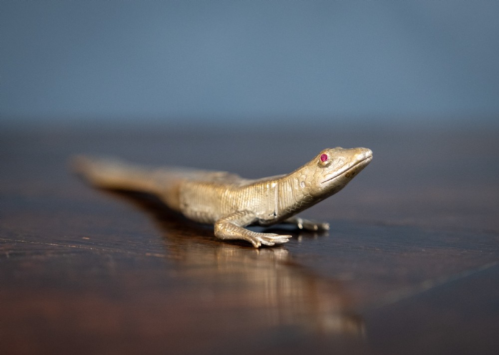 Novelty Brass & Horn Lizard Letter Opener, c.1900 View II