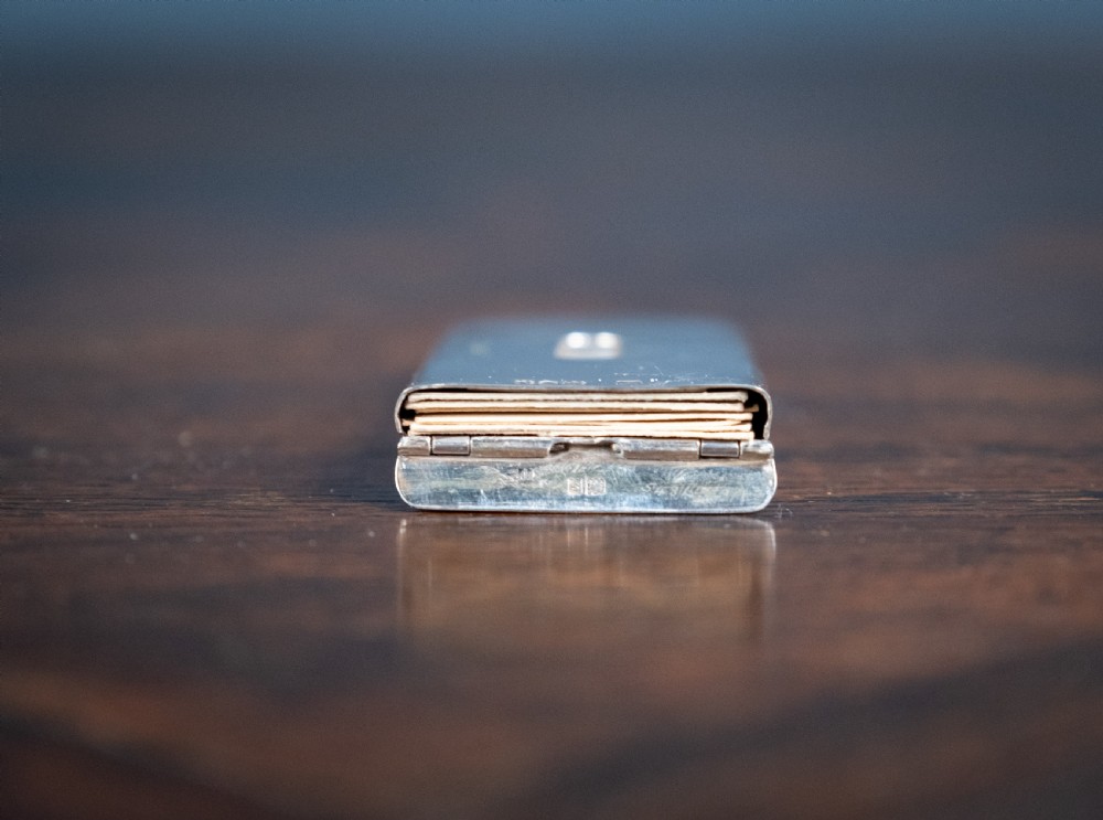 Silver 'Patent Repeating Card Case' by Sampson & Morden, London, 1913. View V
