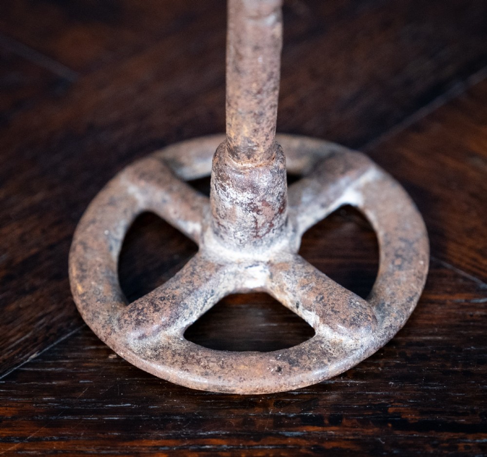 19th Century Wrought Iron Rush Light Holder View III
