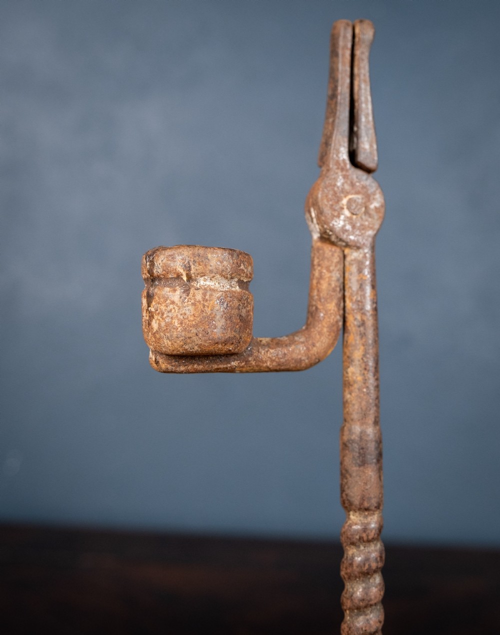 19th Century Wrought Iron Rush Light Holder View IV