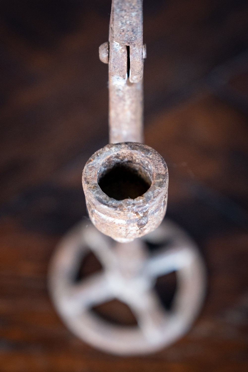 19th Century Wrought Iron Rush Light Holder View V