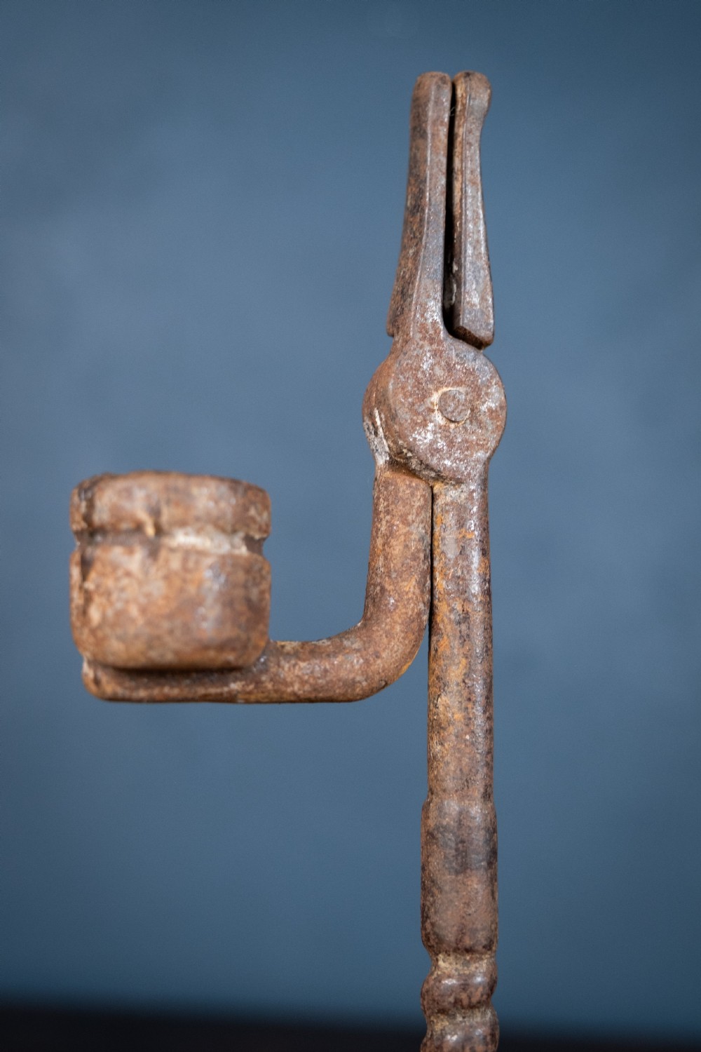 19th Century Wrought Iron Rush Light Holder View VI