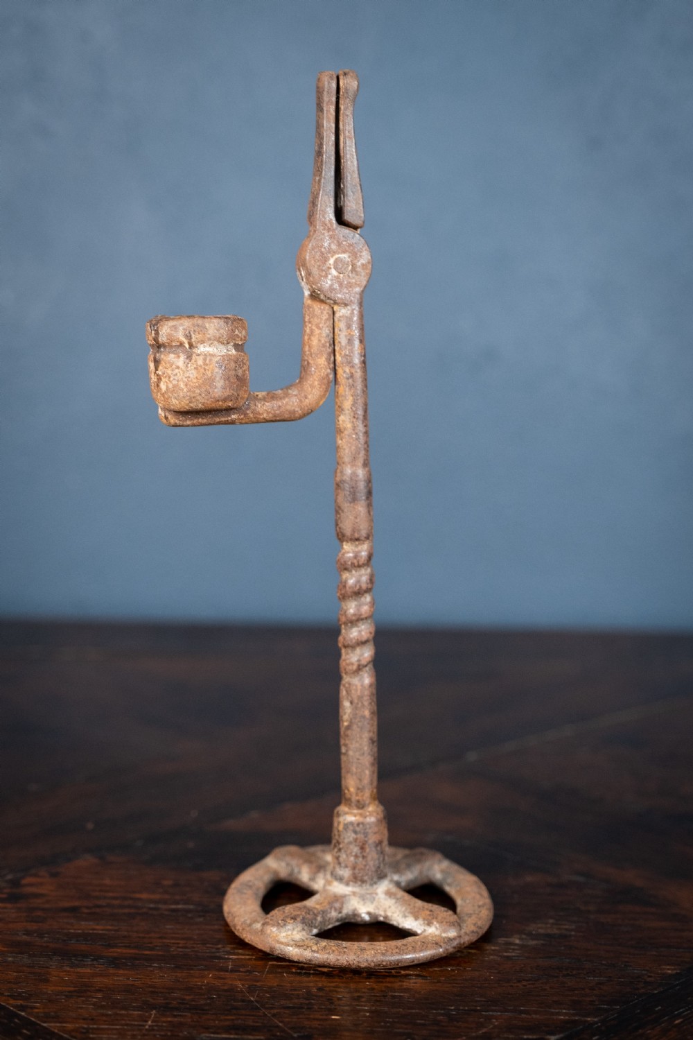 19th Century Wrought Iron Rush Light Holder View VII