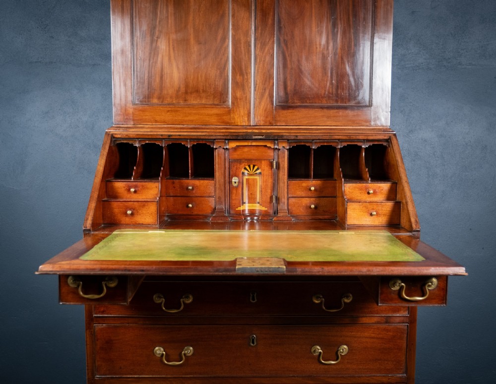 George III Mahogany Bookcase Bureau View III