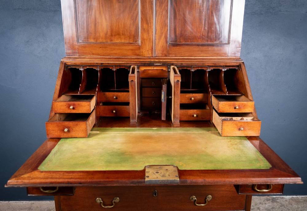 George III Mahogany Bookcase Bureau View IV